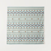 Aztec Shapes Pattern Rusts Cream Aquamarin-blau Wandteppich (Vorderseite)