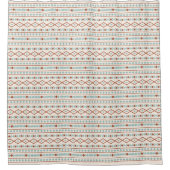 Aztec Shapes Rpt Muster Rust Aquamarine Creme Duschvorhang (Vorderseite)