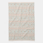 Aztec Shapes Rpt Muster Rust Aquamarine Creme Geschirrtuch (Vertikal)