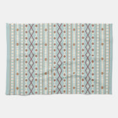 Aztec Shapes Rpt Muster Rusts Cream Aquamarin-blau Geschirrtuch (Horizontal)