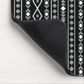 Aztec Shapes V Muster Grau Schwarz Mousepad (Ecke)