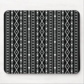 Aztec Shapes V Muster Grau Schwarz Mousepad (Vorne)