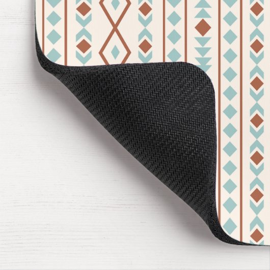Aztec Shapes v Muster Rost Aquamarine Creme Mousepad (Ecke)