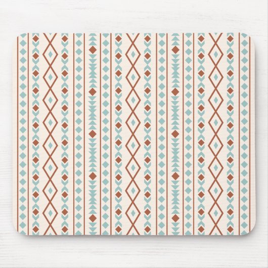 Aztec Shapes v Muster Rost Aquamarine Creme Mousepad (Vorne)