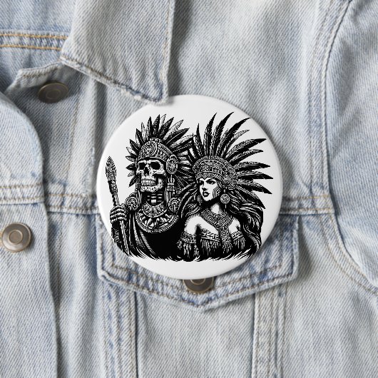 Aztec Skeleton Warrior mit Prinzessin Art Button (Beispiel)