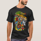 Aztec Skull Jaguar Warrior Mask Ancient Mayan Myth T-Shirt (Vorderseite)