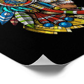 Aztec Skull Jaguar Warrior Mask Ancient Mayan Poster (Ecke)