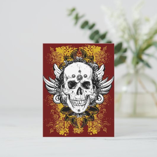 Aztec-Skull Postkarte (Stehend Vorderseite)