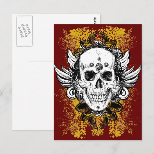 Aztec-Skull Postkarte (Vorne/Hinten)