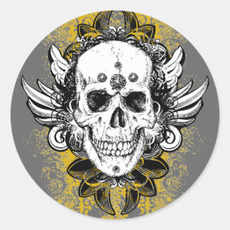 Aztec-Skull Runder Aufkleber