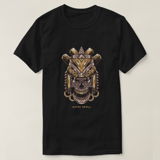 Aztec Skull Warrior Inca Kultur T-Shirt (Design vorne)