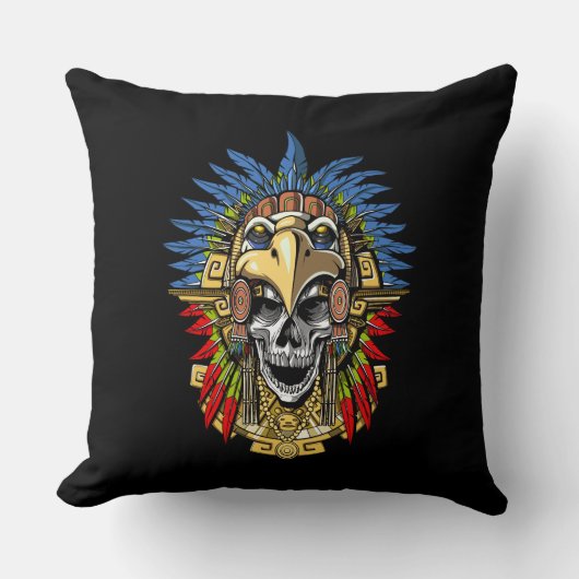 Aztec Skull Warrior Kissen (Vorderseite)