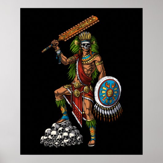 Aztec Skull Warrior Poster (Vorne)