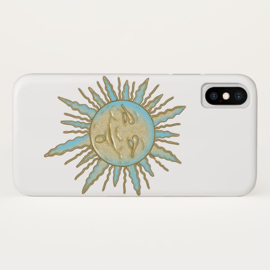 Aztec Smiling Sun-Gesicht | TelefonCase Case-Mate iPhone Hülle (Rückseite (Horizontal))