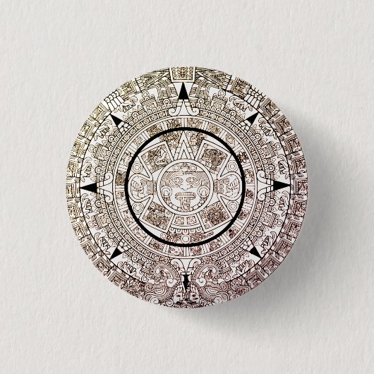 Aztec Solar Disk Calendar Button (Vorderseite)