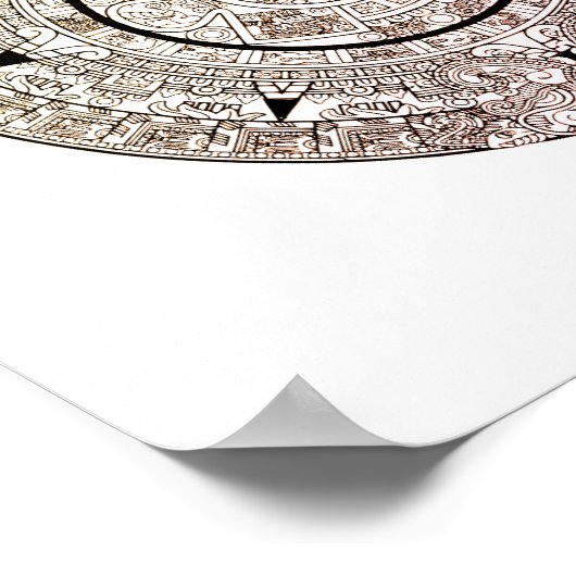 Aztec Solar Disk Calendar Poster (Ecke)