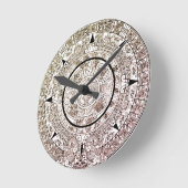 Aztec Solar Disk Calendar Runde Wanduhr (Winkel)