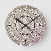Aztec Solar Disk Calendar Runde Wanduhr (Vorderseite)