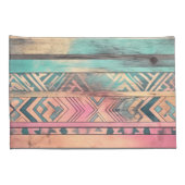 Aztec Southwest Blue and Pink Tribal Kissenbezug (Rückseite-Rechts)