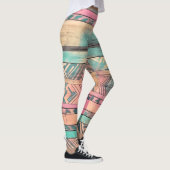 Aztec Southwest Blue and Pink Tribal Leggings (Rechts)