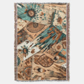 Aztec Southwestern Tribal Feathers Decke (Vorderseite Vertikal)