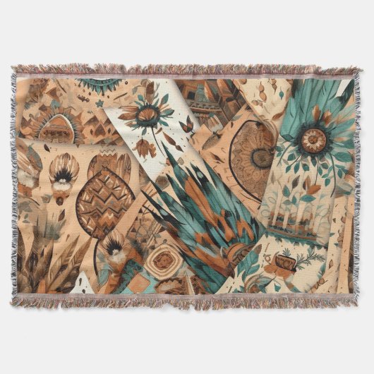 Aztec Southwestern Tribal Feathers Decke (Vorderseite)