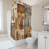 Aztec Southwestern Tribal Feathers Duschvorhang (Beispiel)