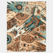 Aztec Southwestern Tribal Feathers Fleecedecke (Vorderseite)
