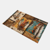 Aztec Southwestern Tribal Feathers Fußmatte (Schrägansicht)
