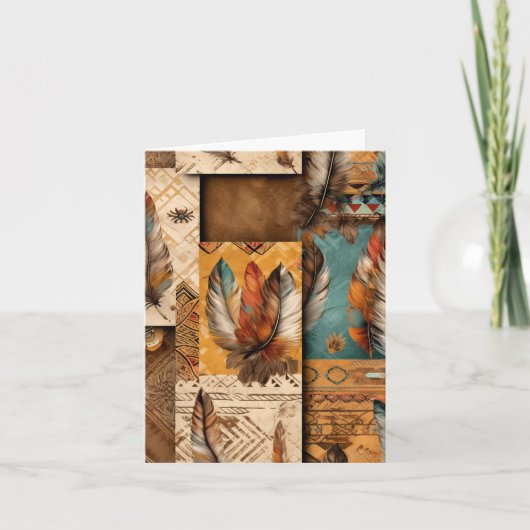 Aztec Southwestern Tribal Feathers Karte (Vorderseite)