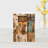 Aztec Southwestern Tribal Feathers Karte (Gelbe Blume)