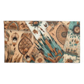Aztec Southwestern Tribal Feathers Kissenbezug (Rückseite-Rechts)