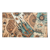 Aztec Southwestern Tribal Feathers Kissenbezug (Rückseite-Links)