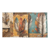 Aztec Southwestern Tribal Feathers Kissenbezug (Rückseite-Links)