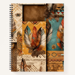Aztec Southwestern Tribal Feathers Notizblock
