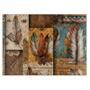 Aztec Southwestern Tribal Feathers Schneidebrett