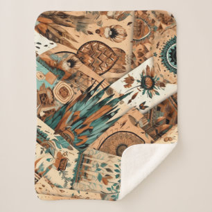 Aztec Southwestern Tribal Feathers Sherpadecke