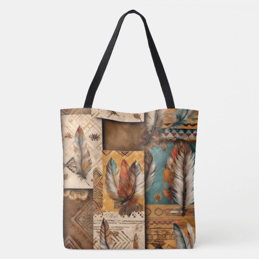 Aztec Southwestern Tribal Feathers Tasche (Rückseite)