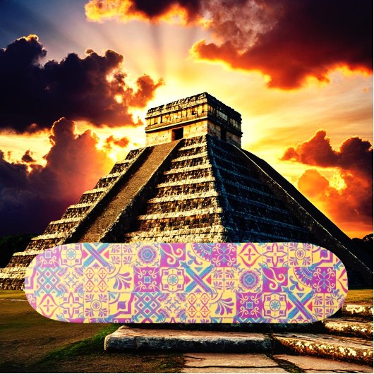 Aztec Spanish Mediterrane Tile Skateboard