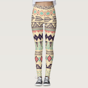 Aztec-Stammstreifen: Vintage Illustration Leggings