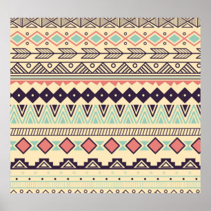 Aztec-Stammstreifen: Vintage Illustration Poster