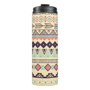 Aztec-Stammstreifen: Vintage Illustration Thermosbecher