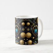 Aztec Stellar Symmetrie: Kosmisches Muster Kaffeetasse (VorderseiteRechts)