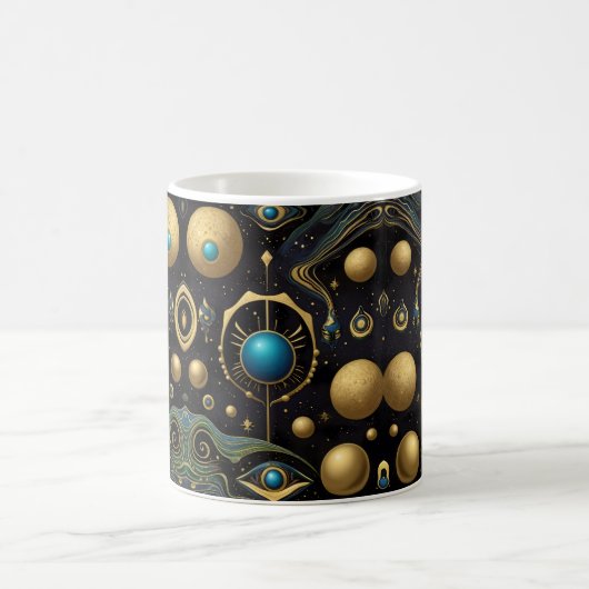 Aztec Stellar Symmetrie: Kosmisches Muster Kaffeetasse (Mittel)