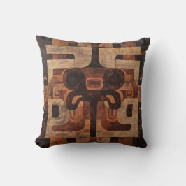 Aztec Stone Mask Muster Pilze Kissen