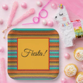 Aztec Streifen "Fiesta" Teller (Party)