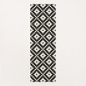 Aztec Style Block Print Black+Cream Big Pattern Yogamatte (Vorderseite)