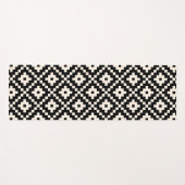 Aztec Style Block Print Black+Cream Big Pattern Yogamatte (Vorderseite (Horizontal))