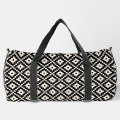 Aztec Style Block Print Black+Cream Muster Duffle Bag (Rückseite)