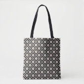 Aztec Style Block Print Black+Cream Muster Tasche (Vorderseite)